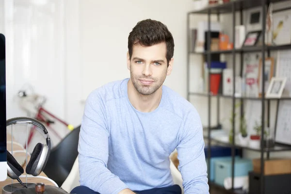 Designer sitting in his workstation — Stock Photo, Image