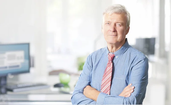 Senior affärsman ständiga — Stockfoto