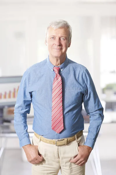 ofiste ayakta işadamı.