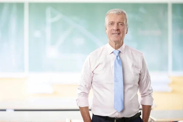 A senior male teacher standing — Stock Photo, Image