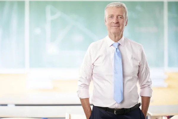 A senior male teacher standing — Stock Photo, Image