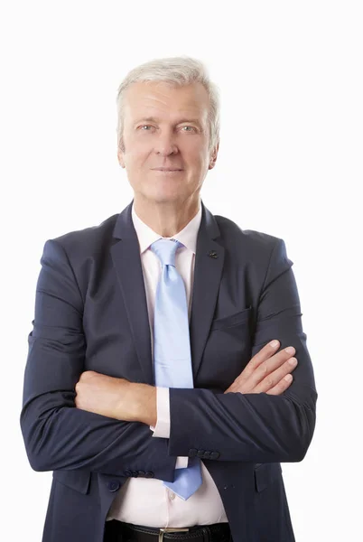 Businessman wearing suit   standing — Stock Photo, Image