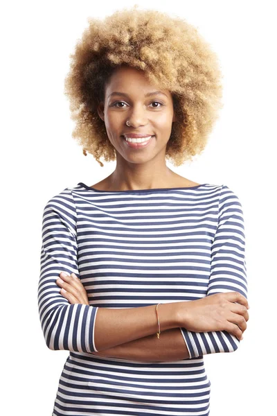 아프리카계 미국 흑인 여자 서 있는 — 스톡 사진