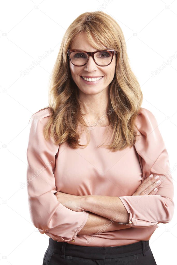 middle aged woman standing