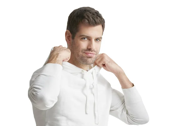 Man wearing hoodie — Stock Photo, Image