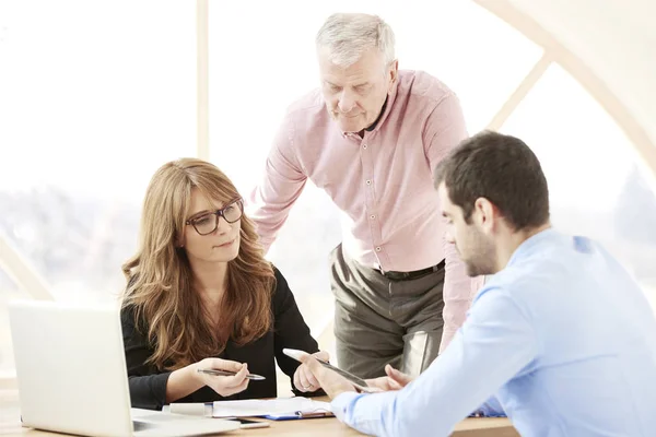 Group Business People Sitting Office Working Together New Project Confident — Stock Photo, Image