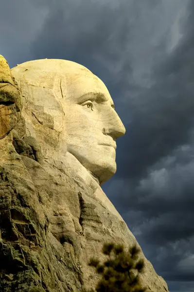 Profile Portrait of George Washington Mount Rushmore, Black Hills, South Dakota Стокове Фото