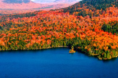 Dramatik Sonbahar Renkleri Acadia Ulusal Parkı, Maine New England. Amerikan Turizmi