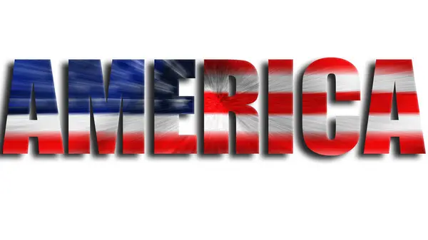 Amerika tekst met Sterren en Stippen vlag — Stockfoto