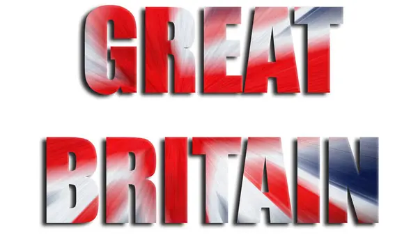 Great Britain Illustration of the Word with Union Jack Background — Stock Photo, Image