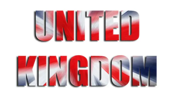 Reino Unido Ilustração da Palavra com Union Jack Background — Fotografia de Stock
