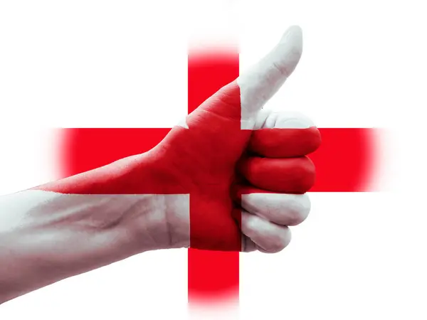 George Cross Flag con la mano dando pulsos —  Fotos de Stock