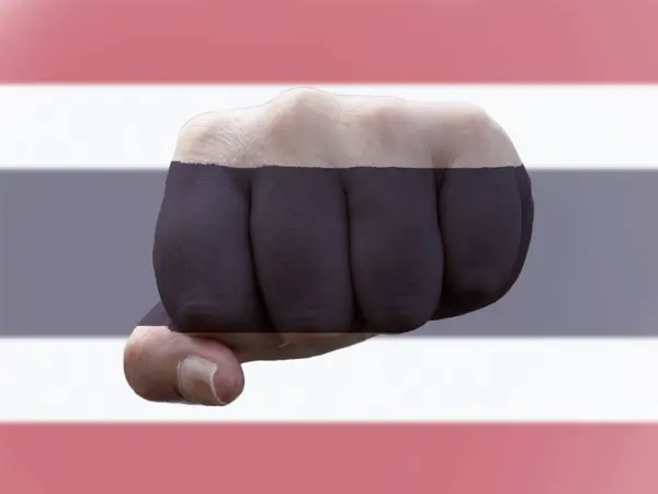 Thailand Flag painted on human fist representing power — Stock Photo, Image