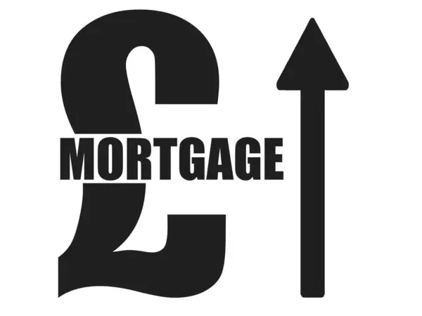 UK Pound Sign Showing Mortgage Rates Rising — Stock Photo, Image