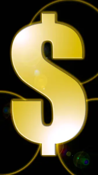 US-DOLLAR-Symbol auf Gold-Glitzerhintergrund — Stockfoto