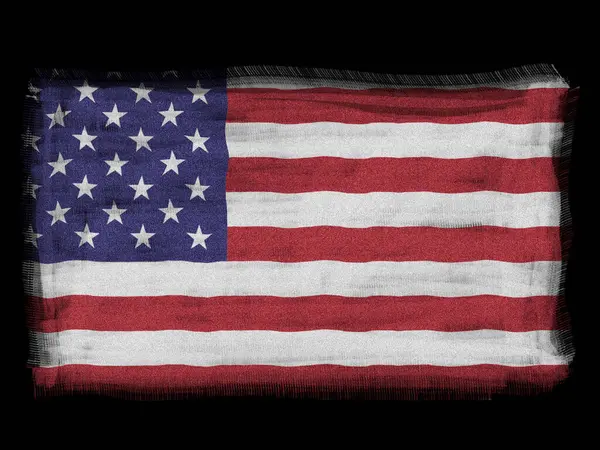 Grunge Efefct Yıldızları ve Çizgileri yıpranmış ve yıpranmış Amerikan Bayrağı — Stok Vektör