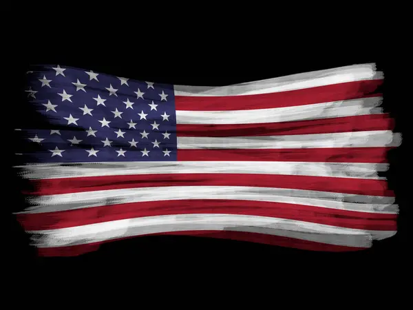 グランジ効果の星とストライプが身に着けられ、風化したアメリカ国旗 — ストックベクタ