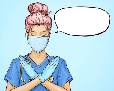 Doktor bir dur işareti gösteriyor, hayır.