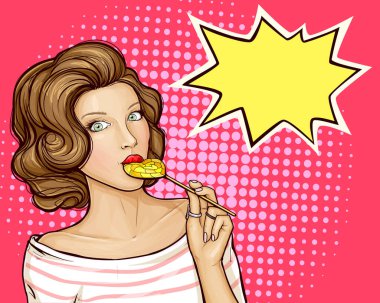 Genç seksi esmer kız lolipop emer.