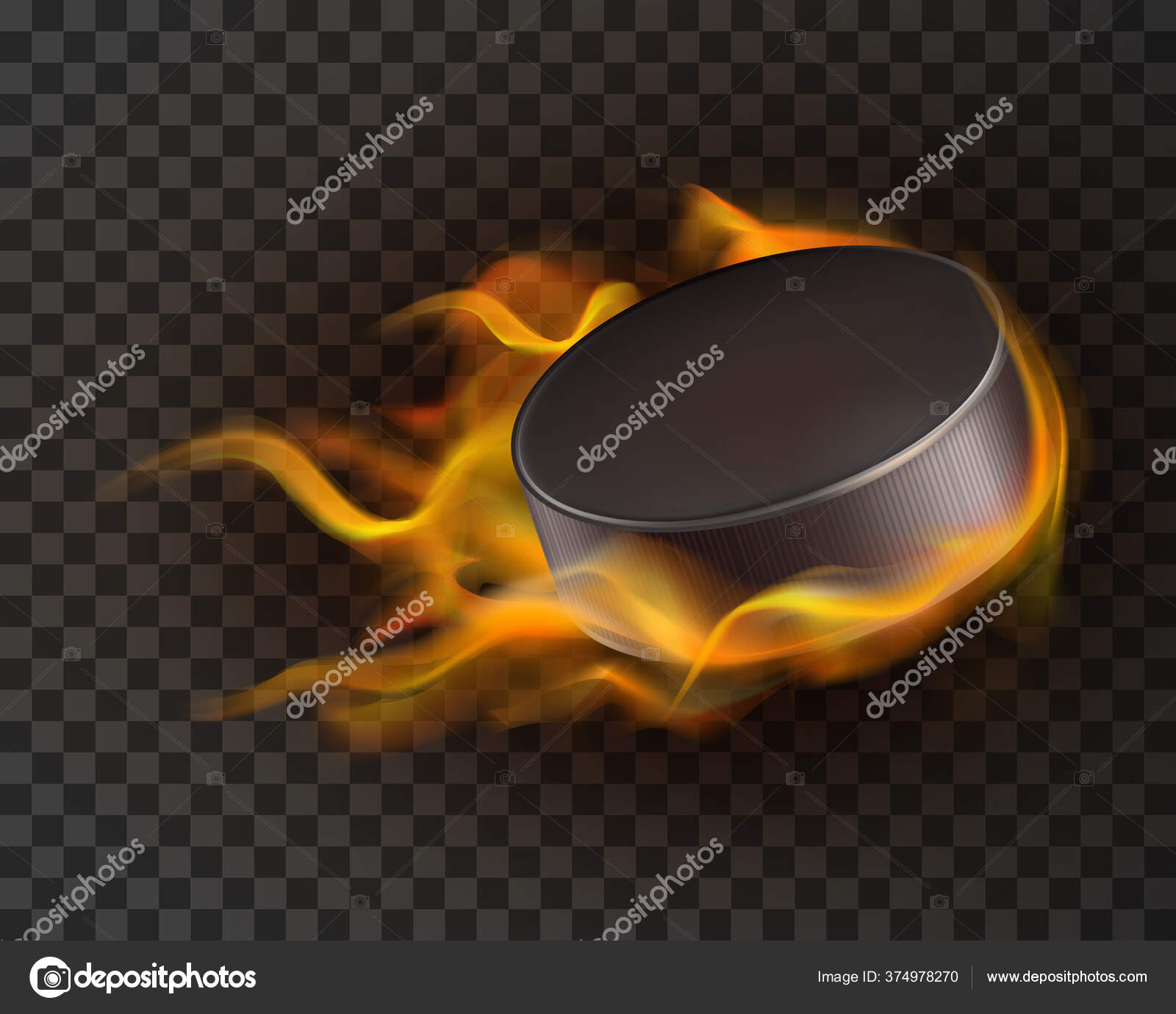 Realistic ice hockey puck in fire Stock Vector by ©redgreystock 374978270