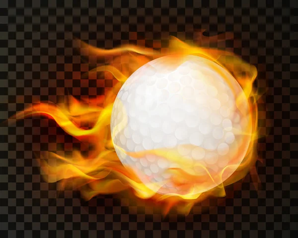 Realistic golf ball in fire