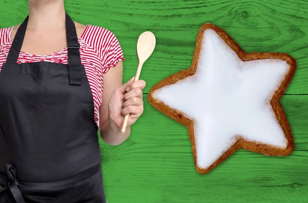 Cinnamon star concept is shown by chef — Stock Photo, Image