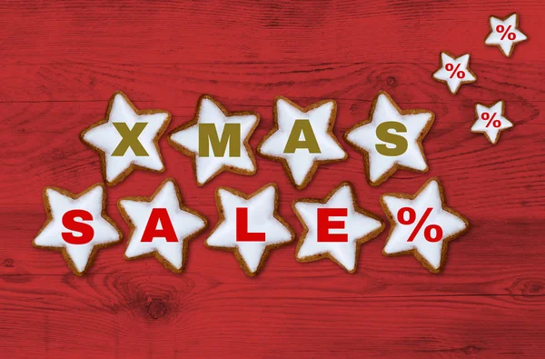 Cinnamon star card xmas sale concept — Stock Photo, Image