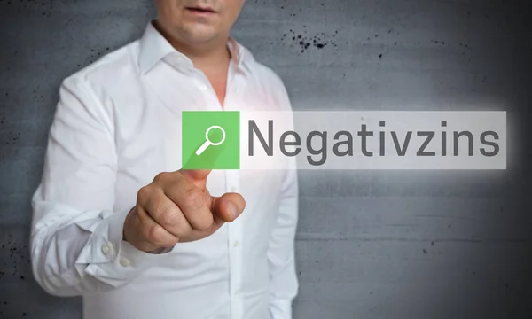 Negativzins （在德国的负利率） 浏览器是由操作 — 图库照片