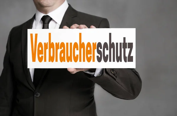 Verbraucherschutz (in Duitse consumentenbescherming) teken is gehouden b — Stockfoto