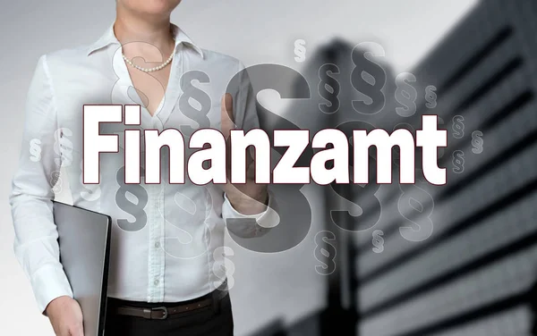 Finanzamt (på tyska Financial authority) touchscreen är verksamma — Stockfoto