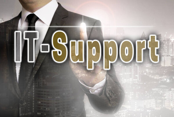 It support is shown by businessman concept