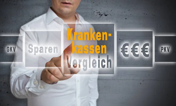 Krankenkassen (a német egészségbiztosítási) összehasonlítás koncepció ba — Stock Fotó