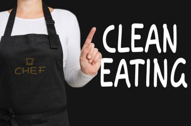 Temiz yemek kavram mutfak Şef tarafından gösterilir