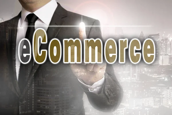 E commerce is shown by businessman concept — Stock Photo, Image