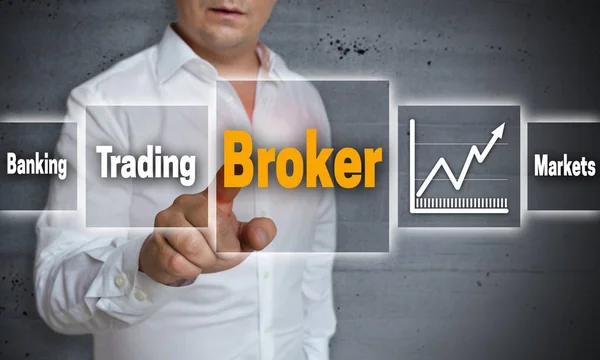 Broker fondo concepto se muestra por el hombre — Foto de Stock