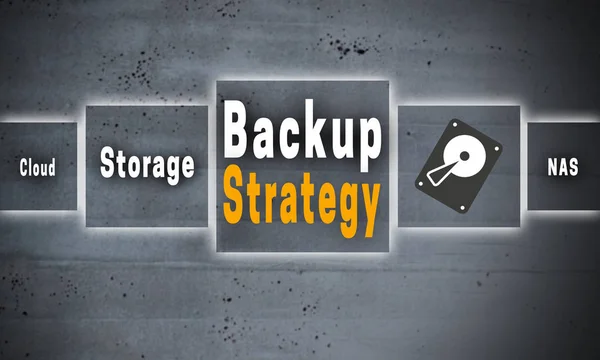 Backup-Strategie Touchscreen-Konzept Hintergrund — Stockfoto