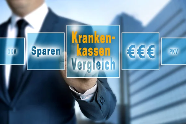 Krankenkassen Vergleich (em alemão Healthcare comparação, salvar ) — Fotografia de Stock