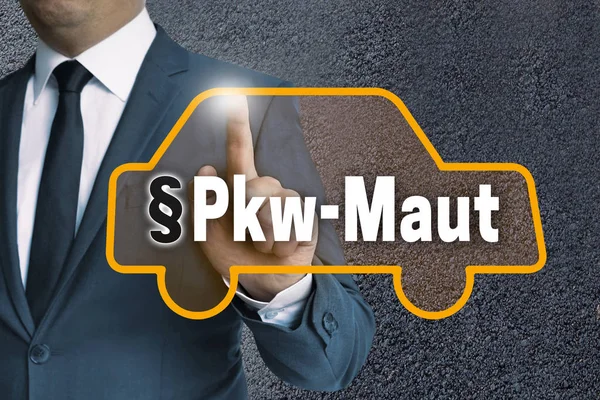 PKw-Maut (a német autó hívható) automatikus touchscreen működteti a bu — Stock Fotó