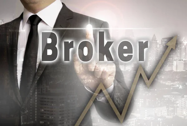 Broker é mostrado pelo conceito de empresário — Fotografia de Stock