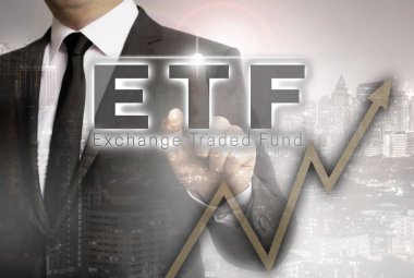ETF is shown by businessman concept clipart