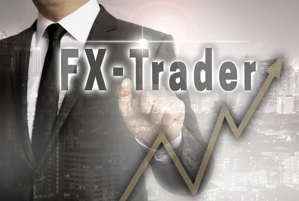 Fx Händler wird durch Geschäftsmann Konzept gezeigt — Stockfoto