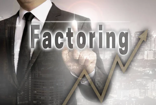 Factoring se muestra en el concepto de hombre de negocios — Foto de Stock