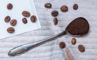 Bir kaşık makro filtre kahve