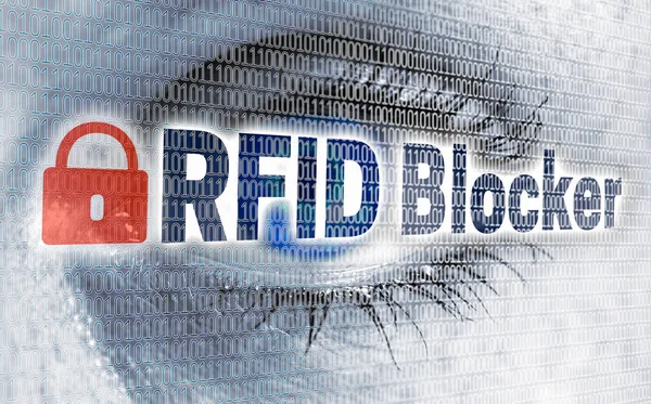 매트릭스와 Rfid 차단 눈 뷰어 개념에서 보인다 — 스톡 사진