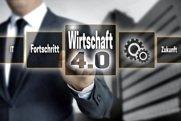 Wirtschaft 4.0 (i tysk ekonomi) touchscreen drivs av en — Stockfoto