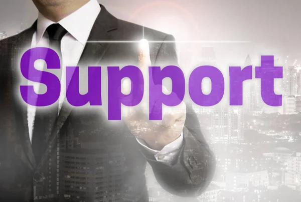 El apoyo se demuestra por el concepto de hombre de negocios — Foto de Stock