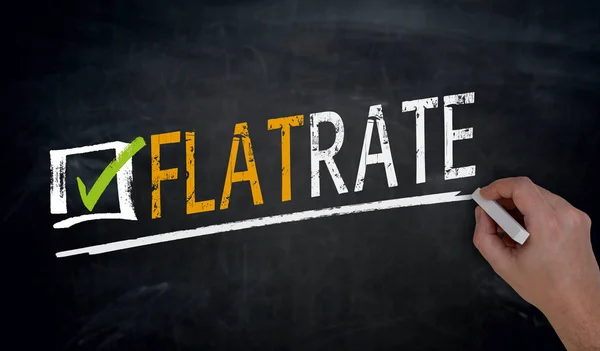 Flatrate is written by hand on blackboard — Stock Photo, Image