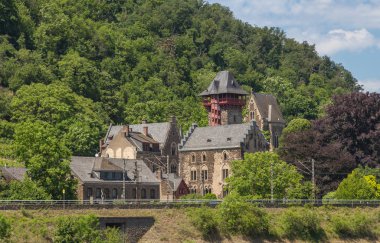 Kobern-Gondorf görünümü Moselle panorama '