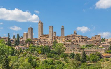 San Gimignano Toskana İtalya'nın panoramik görünüm