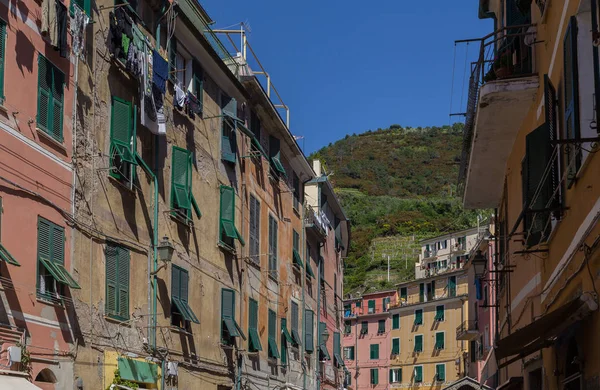 Προσόψεις των σπιτιών Βερνάτσα Cinque Terre Λιγουρία και Ιταλία — Φωτογραφία Αρχείου